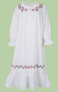 Rose Embroidered Nightgown