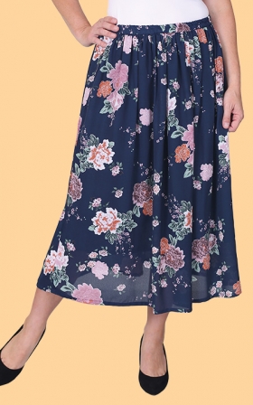 Floral Skirt with Lining