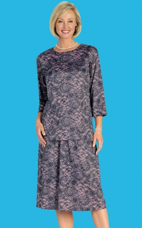 2 Piece Lace Print Dress