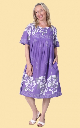 Purple Border Print Patio Dress