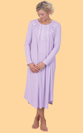 Embroidered Pointelle Gown