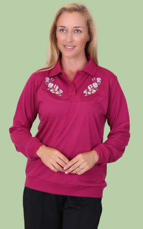 Embroidered Polo Top