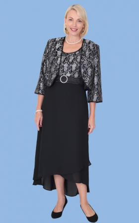 Lace Bolero Tulip Hem Evening Gown