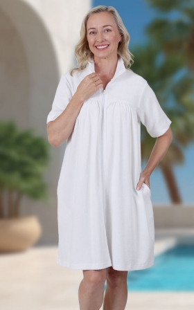 Zip Front Terry Robe