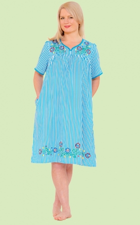 Stripe Embroidered Dress