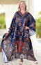 Navy Paisley Satin Caftan