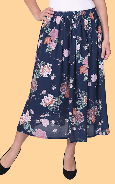 Floral Skirt with Lining
