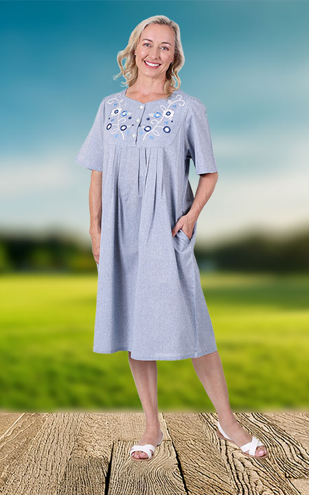 Bib Yoke Embroidered Lounger