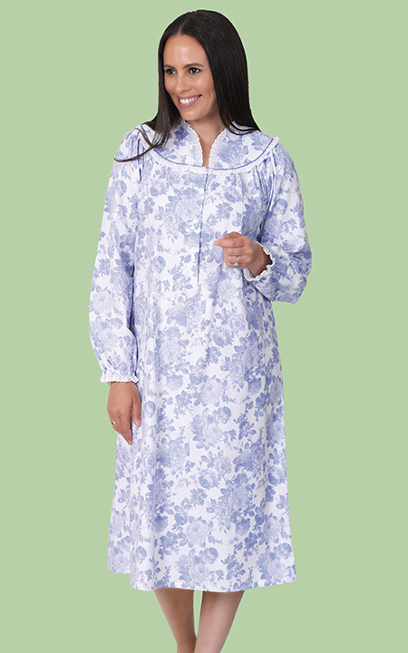 flannel gown with pockets