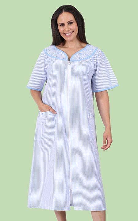 Seersucker Zip Front Duster