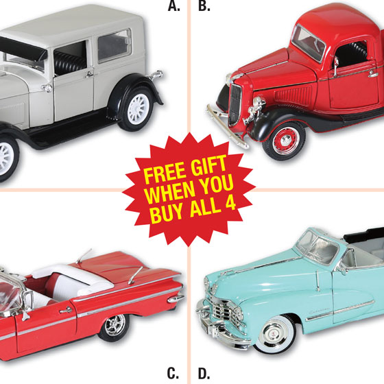 Classic Car Collectibles Set of 4!