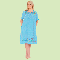 Stripe Embroidered Dress