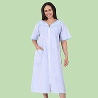 Seersucker Zip Front Duster