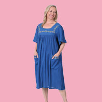 Embroidered Gauze Dress