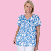 V-Yoke Short Sleeve Blouse