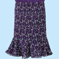 Flounce Hem Print Skirt