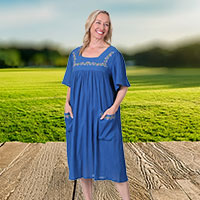 Embroidered Gauze Dress