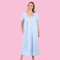 Blue Swiss Dot Nightgown