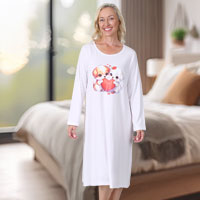 Long Sleeve Print Nightgowns