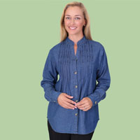 Pintuck Denim Shirt